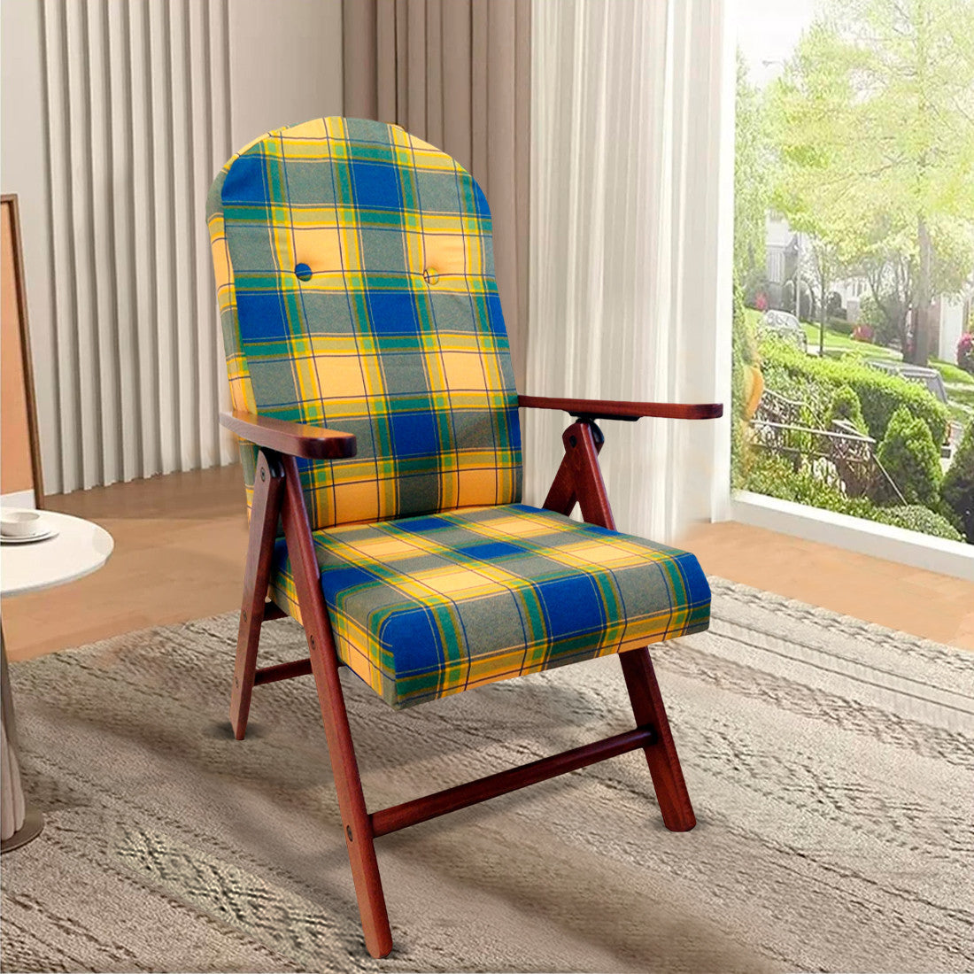 AMALFI Fauteuil en Bois MASLEGNO Fauteuil inclinable Coussin Rembourré 108x65x60