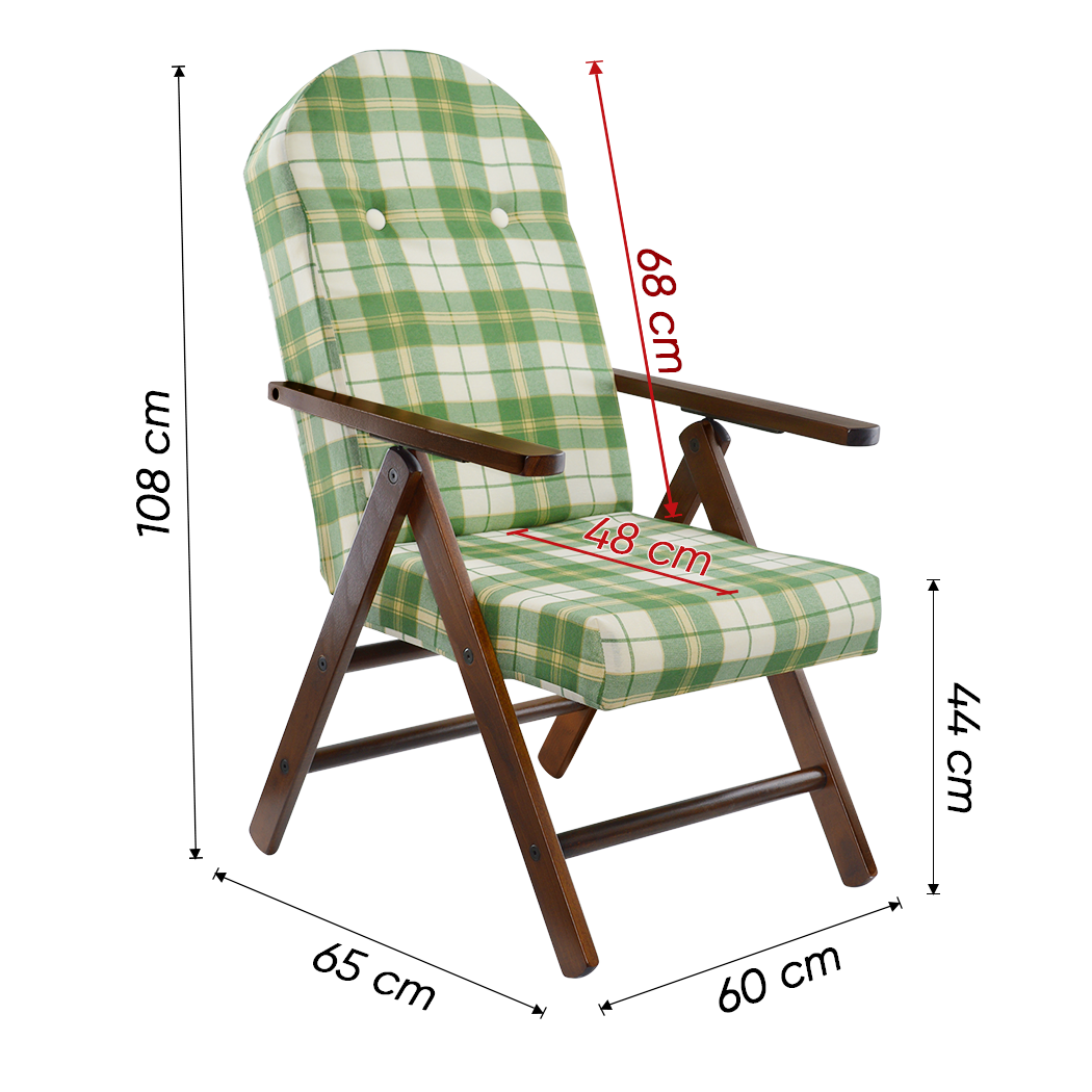 AMALFI Fauteuil en Bois MASLEGNO Fauteuil inclinable Coussin Rembourré 108x65x60