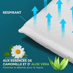 2 pièces Oreiller Cervical mémoire de forme 11cm haleine fraîche aloe Vera