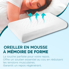 2 pièces Oreiller Cervical mémoire de forme 11cm haleine fraîche aloe Vera