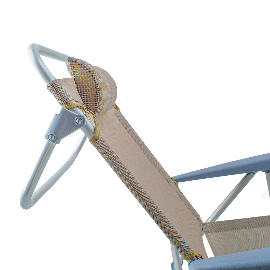 2 pièces Chaise de Plage Transat Aluminium avec Coussin Inclinable en Textilène