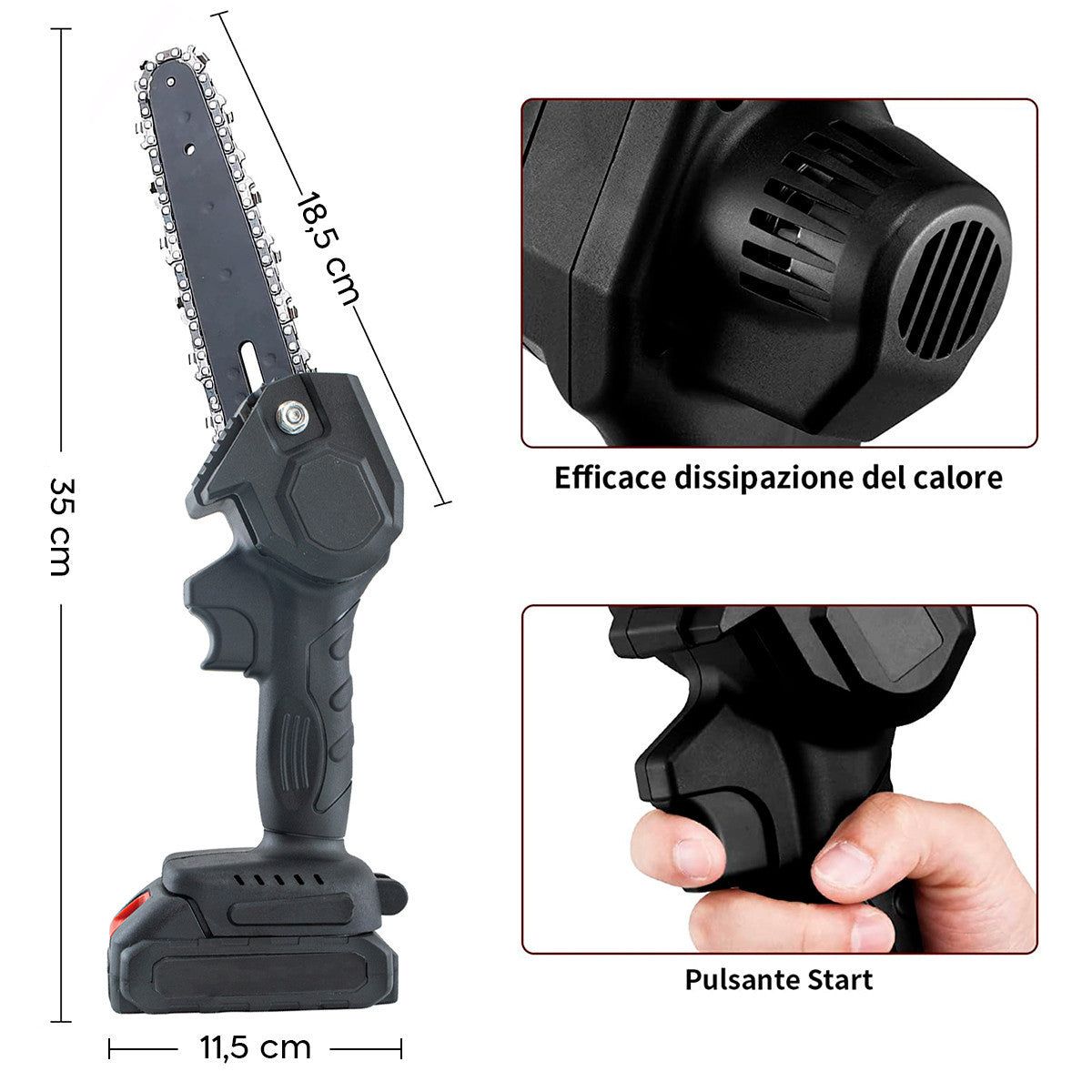 Mini Tronçonneuse Électrique Sans Fil Batterie 48VF Lame 5,5 Pouces pour Élaguer