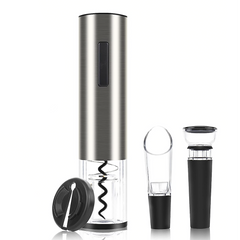 Ouvre-bouteille électrique piles Tire-bouchon automatique Ensemble vin en acier