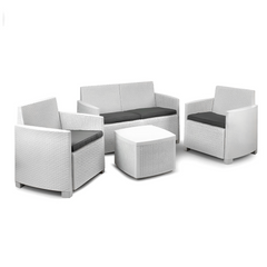 Ensemble jardin rotin COMO Salon Canapé Fauteuils Table polypropylène rotin 4plz