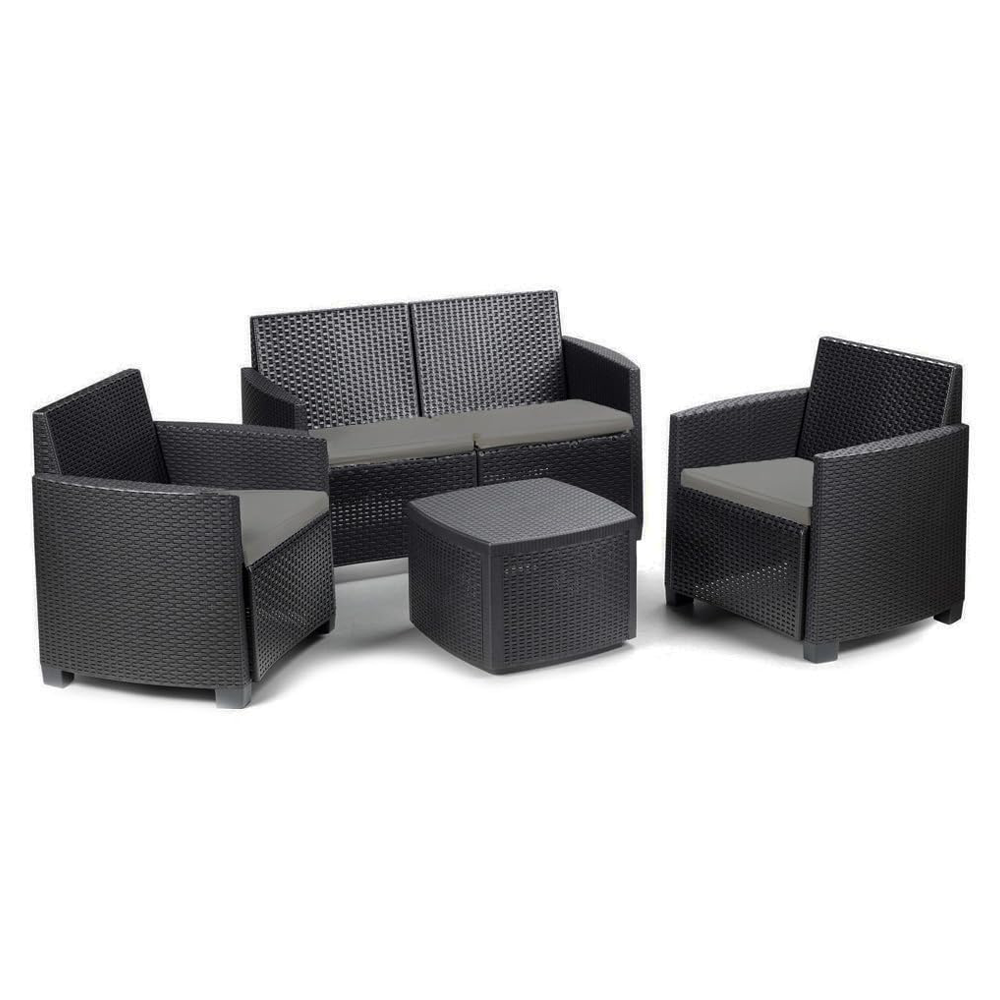 Ensemble jardin rotin COMO Salon Canapé Fauteuils Table polypropylène rotin 4plz