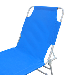 2 pièces chaises longues pliantes en acier 2309 dossier inclinable 4 Positions