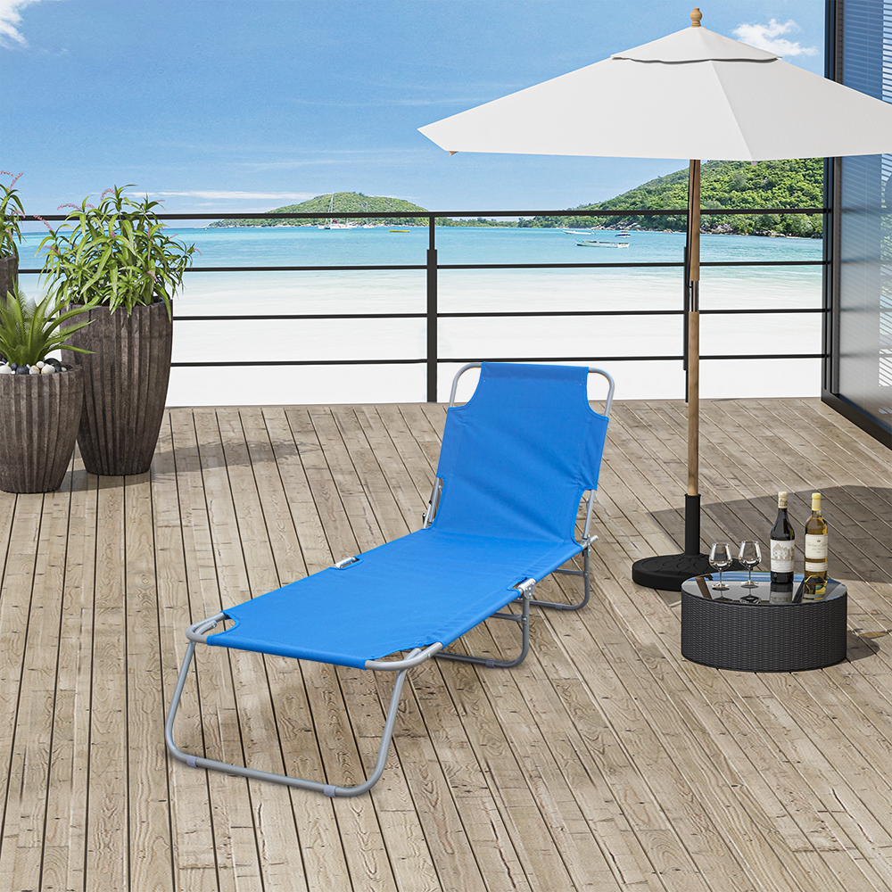 2 pièces chaises longues pliantes en acier 2309 dossier inclinable 4 Positions