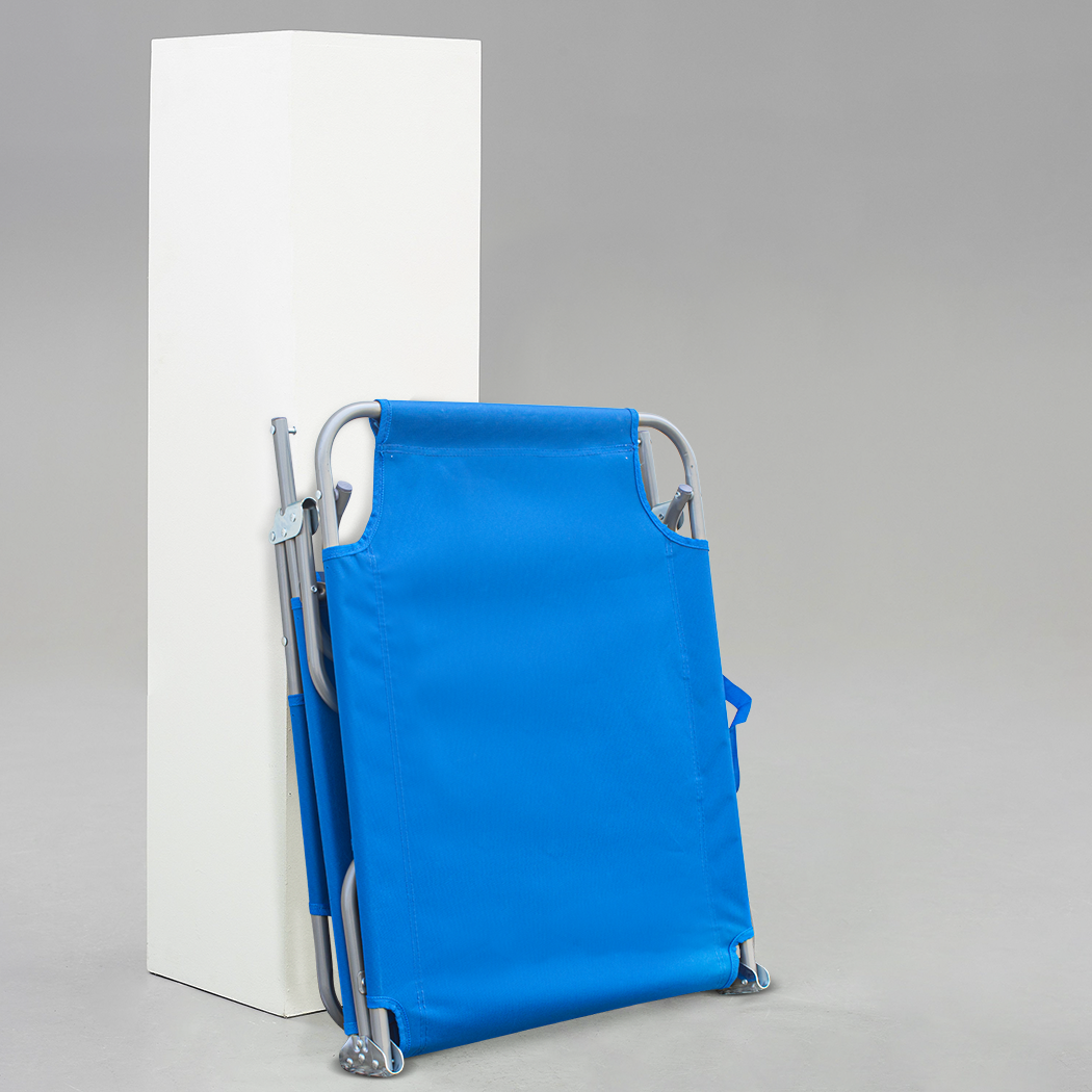 2 pièces chaises longues pliantes en acier 2309 dossier inclinable 4 Positions