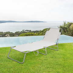 2 pièces chaises longues pliantes en acier 2309 dossier inclinable 4 Positions