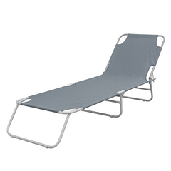 2 pièces chaises longues pliantes en acier 2309 dossier inclinable 4 Positions