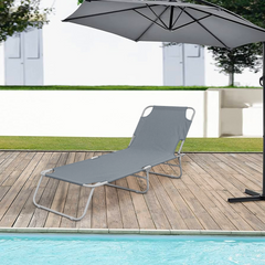 2 pièces chaises longues pliantes en acier 2309 dossier inclinable 4 Positions