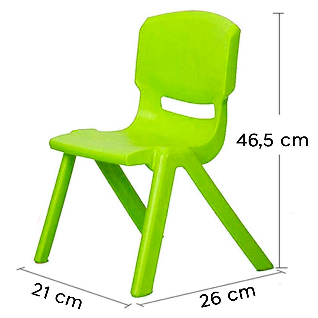 173710 Chaise colorée pour enfants en plastique résistant 26 x 30 x 50 cm