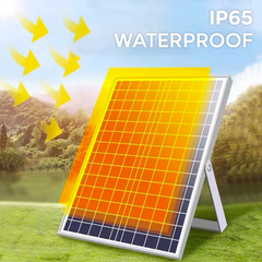 Plafonnier LED 200W 8000mAh IP54 avec Panneau Solaire 6V et Télécommande