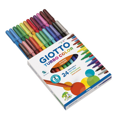 Giotto Turbo Color 24 Feutres Pointe Fine de 2,8 mm Encre Lavable à l'Eau