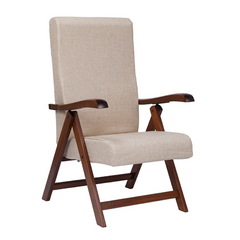 Fauteuil en Bois de Hêtre Noyer Miami MAS272 Dossier Inclinable Relax 65x112x75