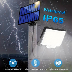 Projecteur LED mural avec panneau solaire IP6, capteur mouvement et télécommande