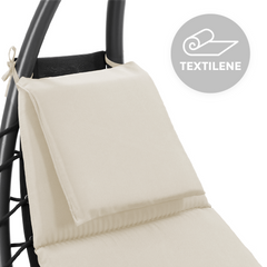Chaise longue avec parasol BALI Hamac en acier pour extérieur 165x98x180