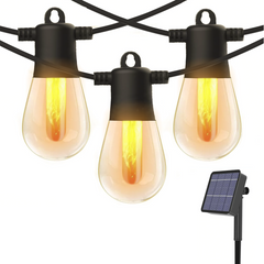 Guirlande Lumineuse Panneau Solaire Rechargeable 10m Lumière Chaude Effet de Feu