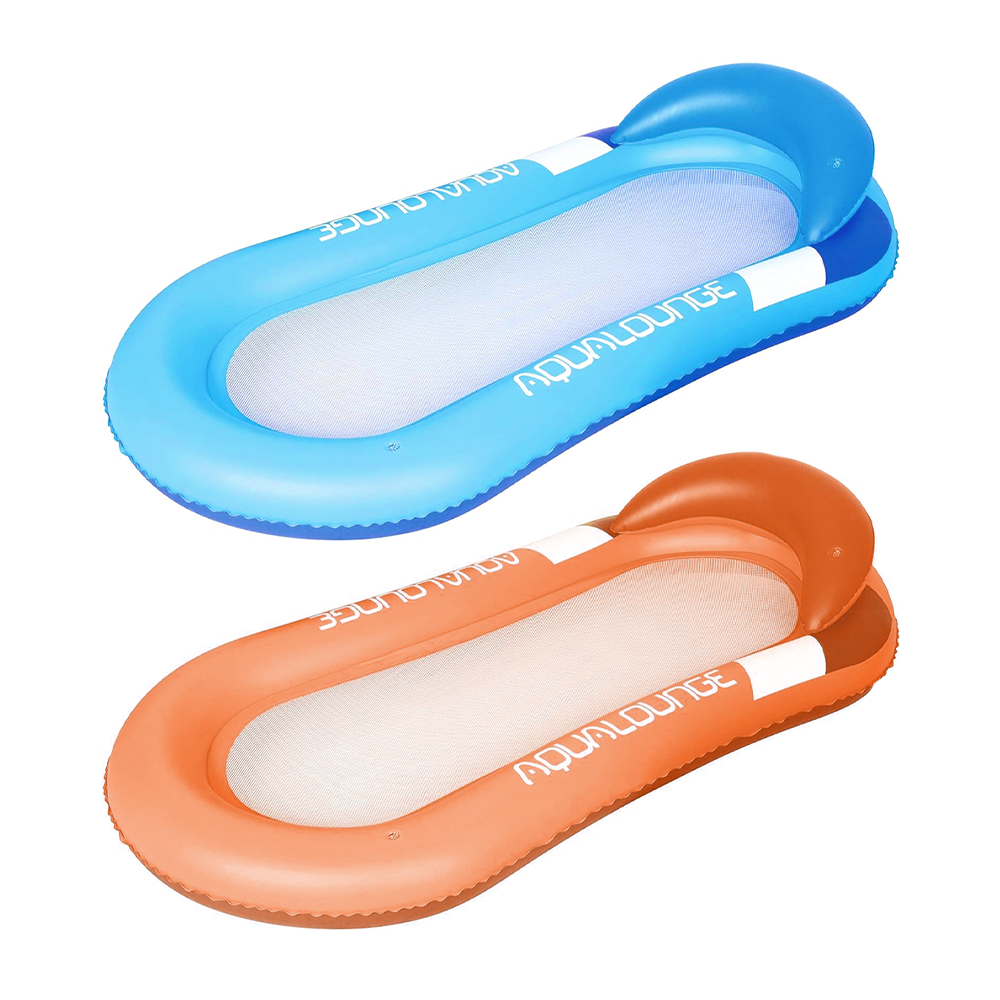 Matelas gonflable siège filet transat fauteuil avec coussin pour piscine 167x85