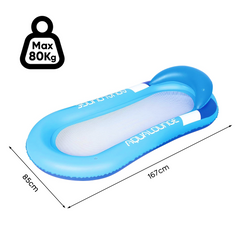 Matelas gonflable siège filet transat fauteuil avec coussin pour piscine 167x85