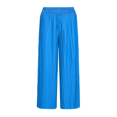 Pantalons longs d'été femme avec jambes larges et plissé texturé à taille haute