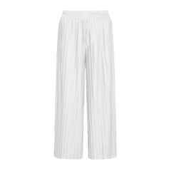 Pantalons longs d'été femme avec jambes larges et plissé texturé à taille haute