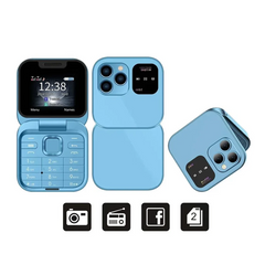 Téléphone de poche pliable 1,77" I16 PRO Double SIM Caméra Bluetooth MP4