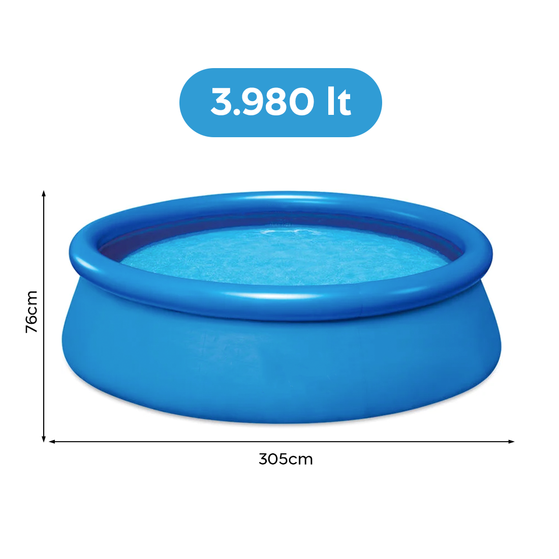 Piscine autoportante ronde avec boudin gonflable PVC BL572 et filtre 305xH76cm