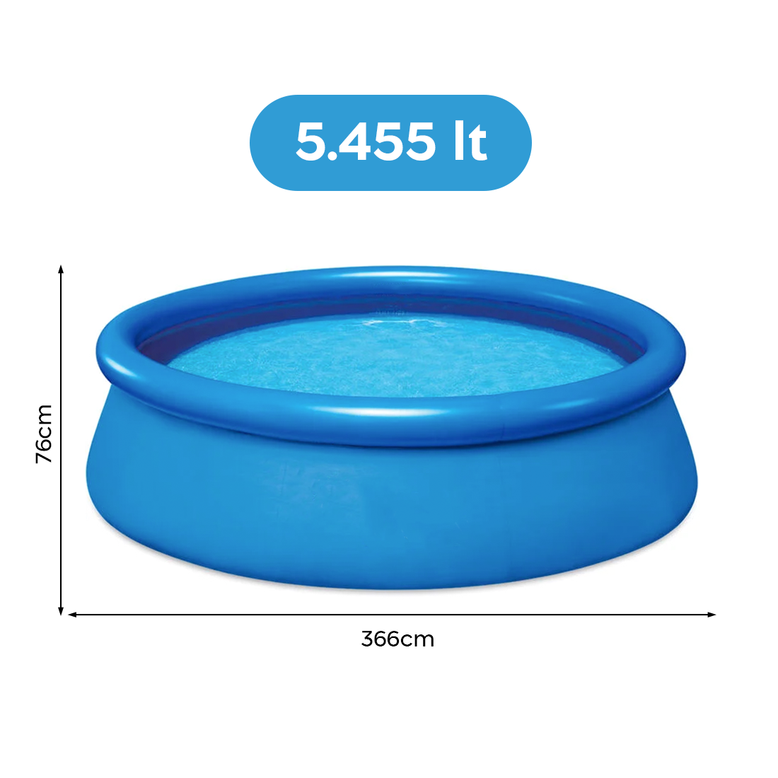 Piscine autoportante ronde avec boudin gonflable PVC BL573 et filtre 366xH76cm