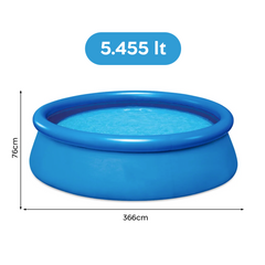Piscine autoportante ronde avec boudin gonflable PVC BL573 et filtre 366xH76cm