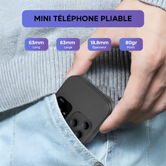 Téléphone de poche pliable 1,77" I16 PRO Double SIM Caméra Bluetooth MP4