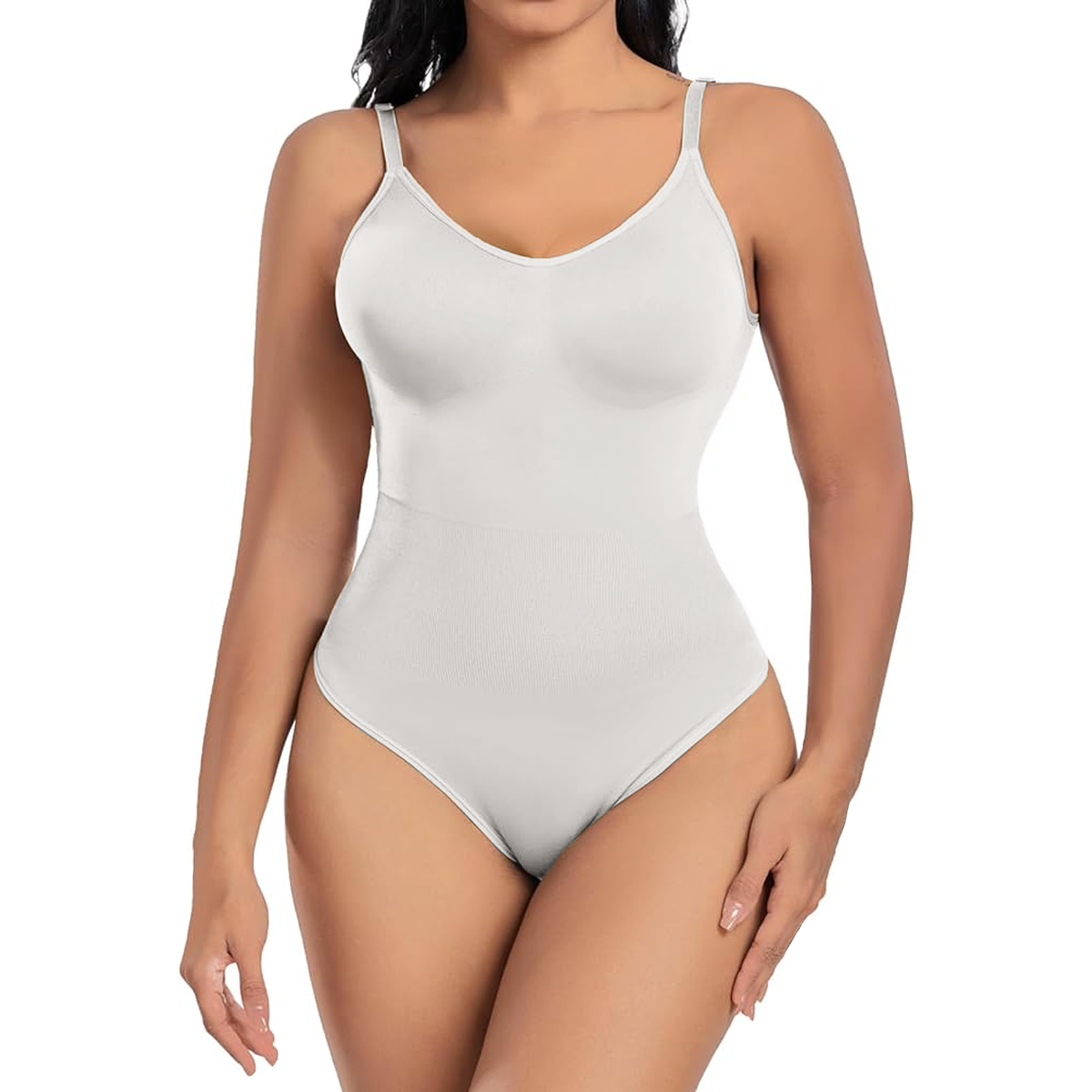 Body gainant sans manches pour femme à bretelles réglables en tissu élastique