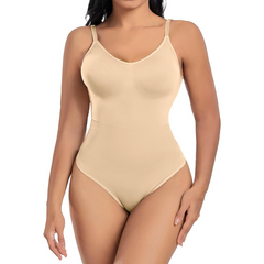 Body gainant sans manches pour femme à bretelles réglables en tissu élastique