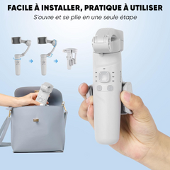 Stabilisateur de Smartphone à 3 Axes avec Trépied Pliable pour Photos et Vidéos