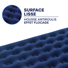 Matelas gonflable double pour le camping et maison avec effet floqué 191x137cm