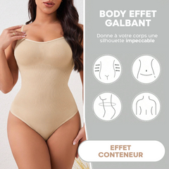 Body gainant sans manches pour femme à bretelles réglables en tissu élastique
