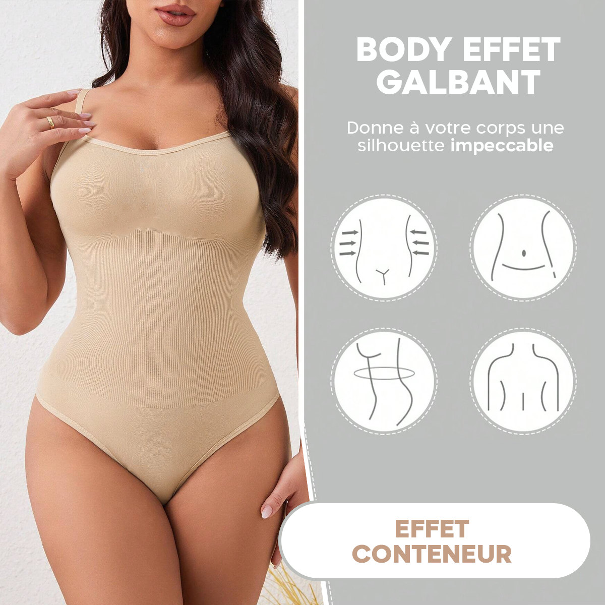 Pack 3 Bodys Femme 2 Noir 1 Beige Contenant Débardeur à Bretelles Ajustables