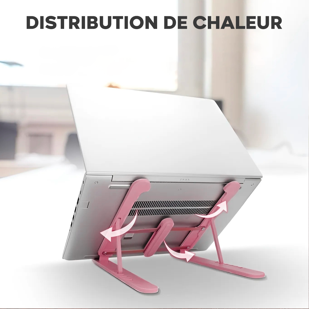 Support d'ordinateur portable pliable antidérapant inclinable à 6 niveaux