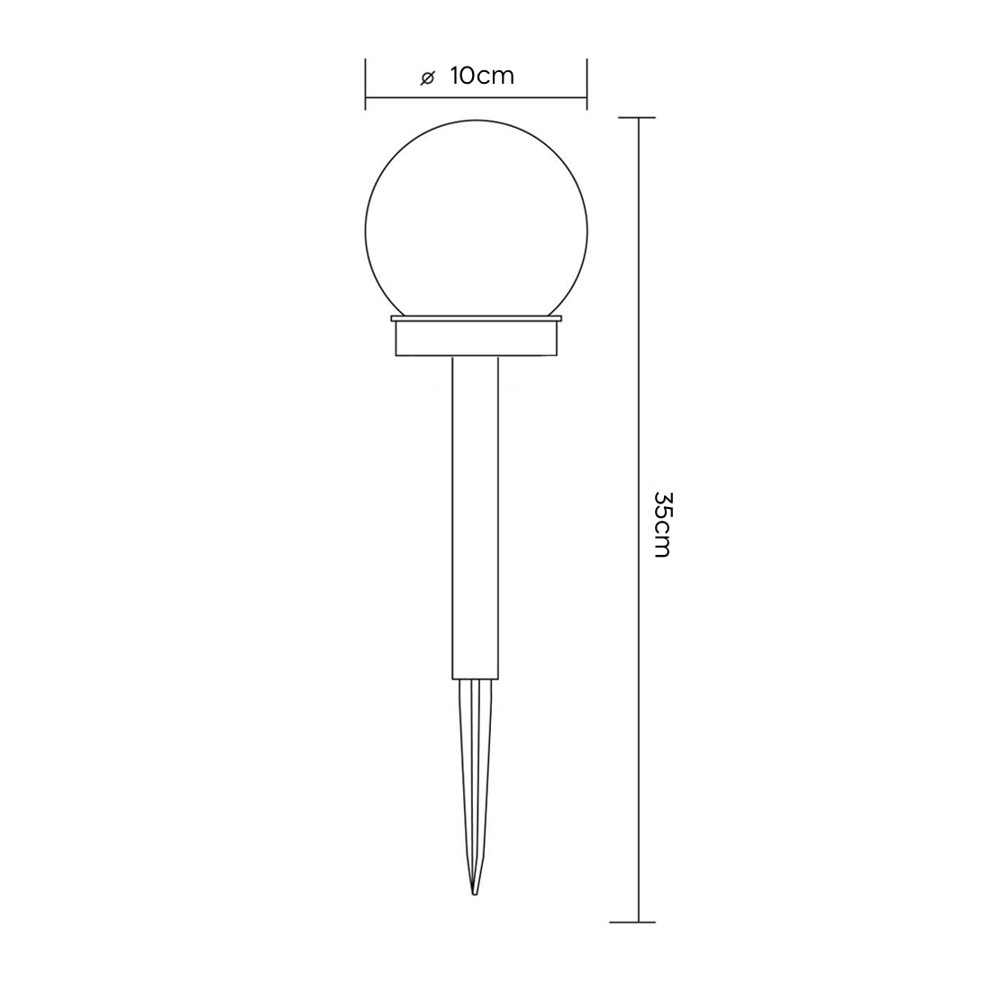 Lampe Sphérique Rechargeable Énergie Solaire 10cm Extérieurs Piquet pour Jardin