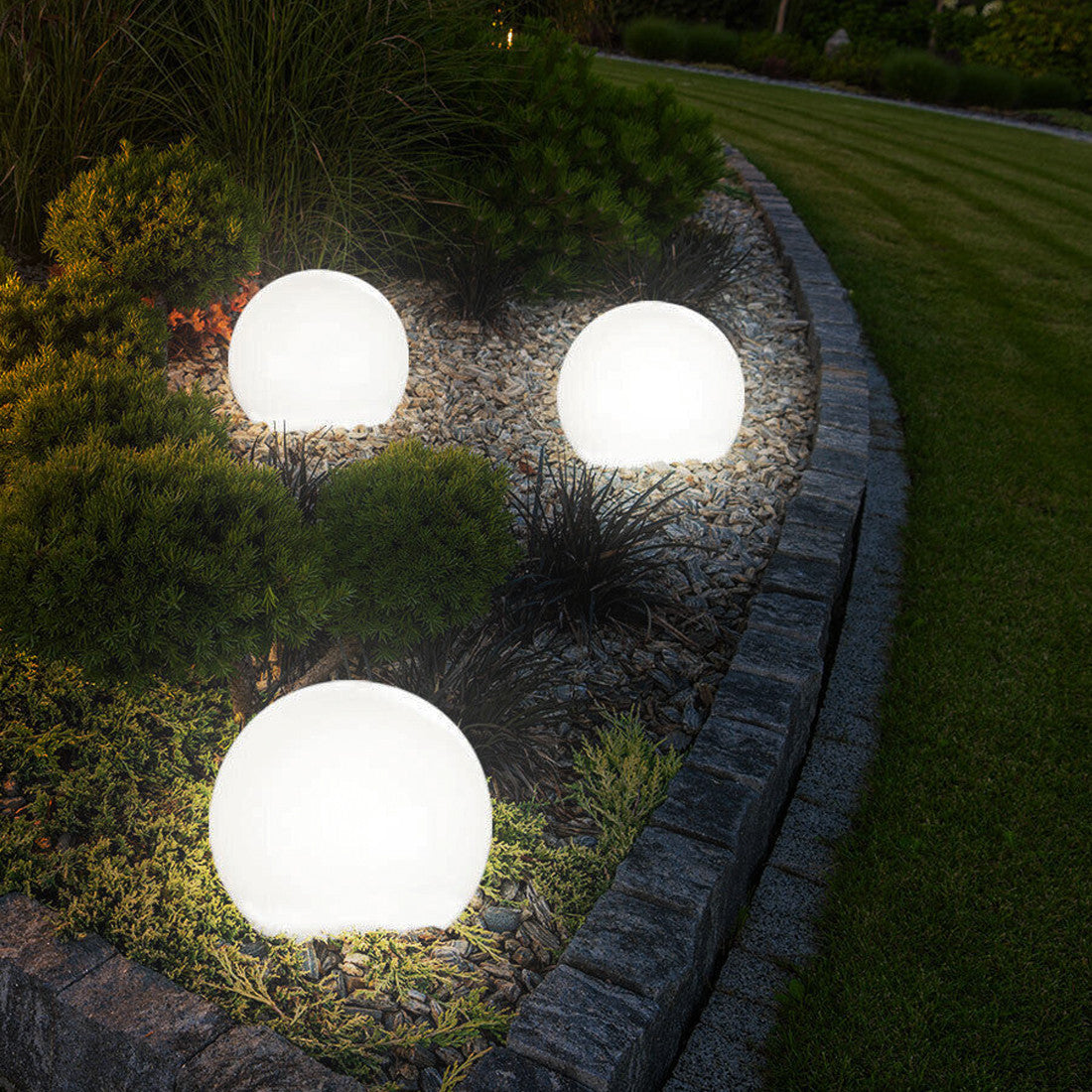 Lampe Sphérique Rechargeable Énergie Solaire 10cm Extérieurs Piquet pour Jardin