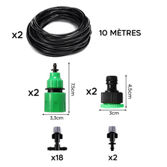 2 PZ Kit système d'arrosage automatique nébuliseur pour extérieur, câble de 10 m