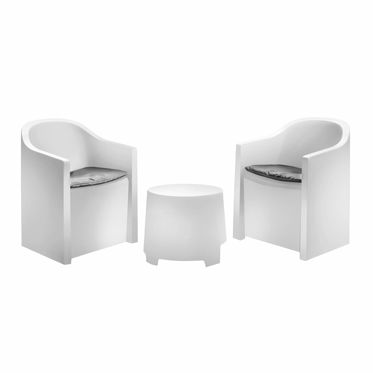 Set Giardino LUNA Salon Jardin Extérieur 2 Fauteuils Table Basse Outdoor Coussin