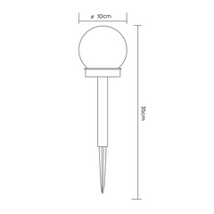 4pz Lampe Sphère Recharge Solaire 10cm pour Extérieur Piquet Plantable Jardin