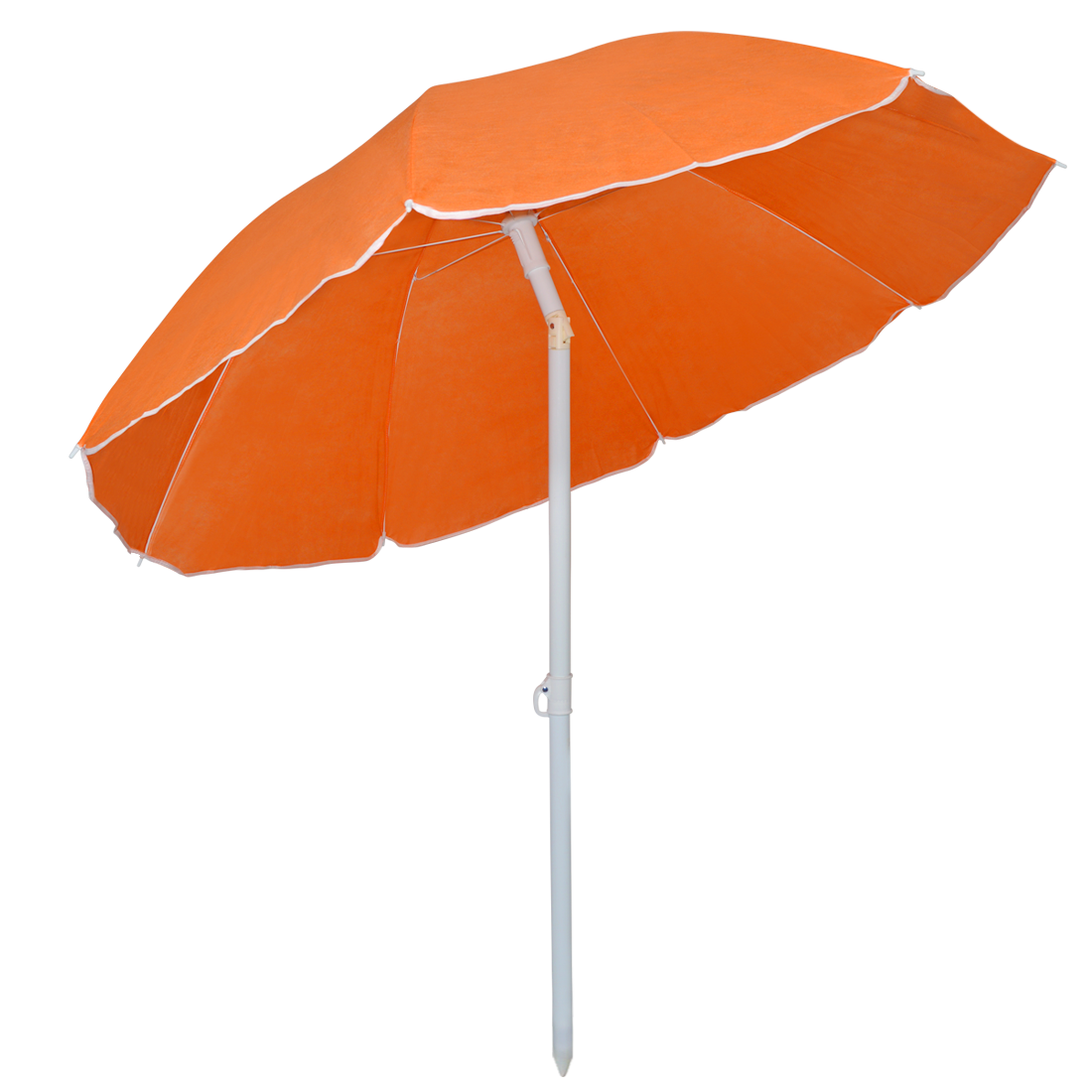 Parasol de plage inclinable antivent avec 8 baleines, mât en aluminium de 180 cm
