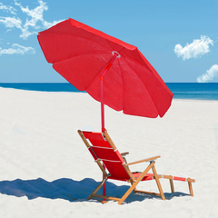Parasol de Plage TNT Palinuro H185cm Inclinable 8 Bâtons Poteau en Aluminium