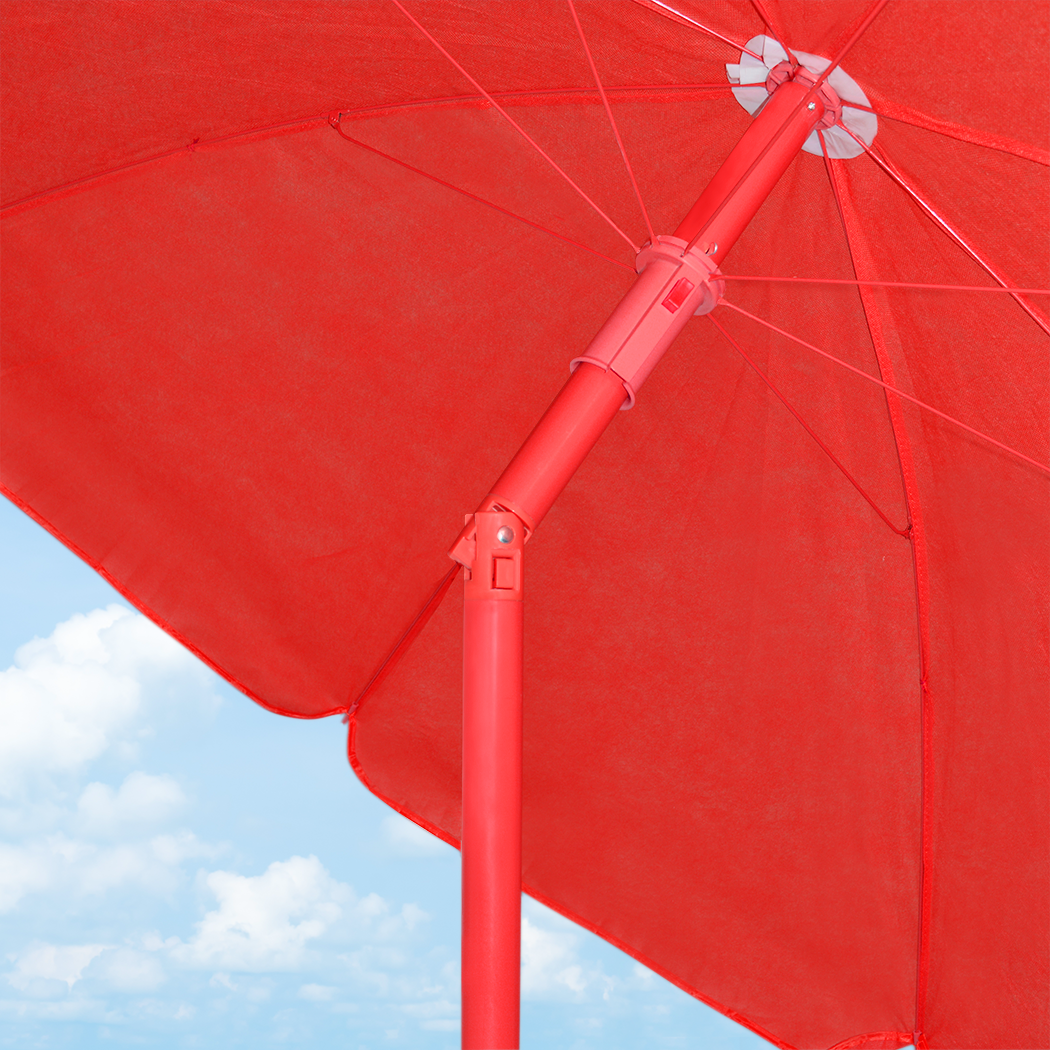 Parasol de Plage TNT Palinuro H185cm Inclinable 8 Bâtons Poteau en Aluminium