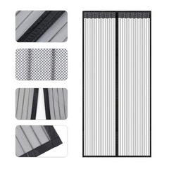 2 Moustiquaire Magnétique Portes Fermeture Aimant 100x210cm Anti-Moustiques