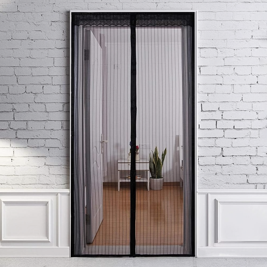 2 Moustiquaire Magnétique Portes Fermeture Aimant 100x210cm Anti-Moustiques