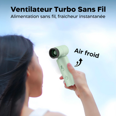 Mini Ventilateur Multifonction Sans Fil Rechargeable avec Vitesse Réglable