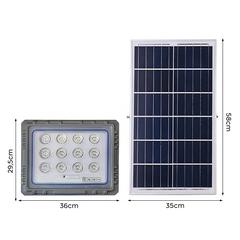 Projecteur Solaire LED 800W Panneau Solaire Crépusculaire 6500K IP66 Télécommand
